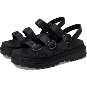 NEW SKECHERS JAMMERS LITE POPPIN' 2.0 WOMEN'S SANDALS BLACK SIZE 11 LEATHER